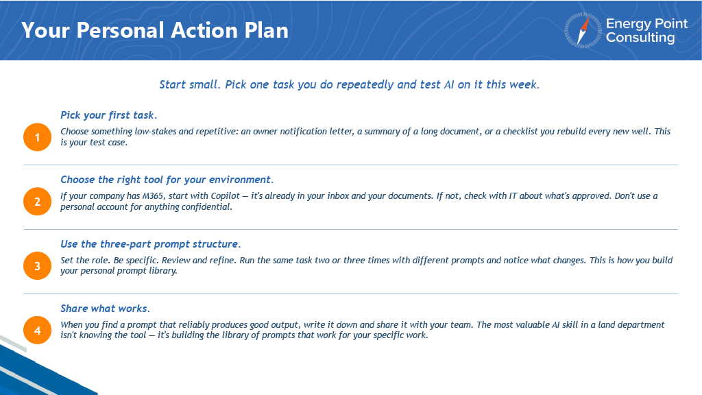 Your Personal Action Plan Slide